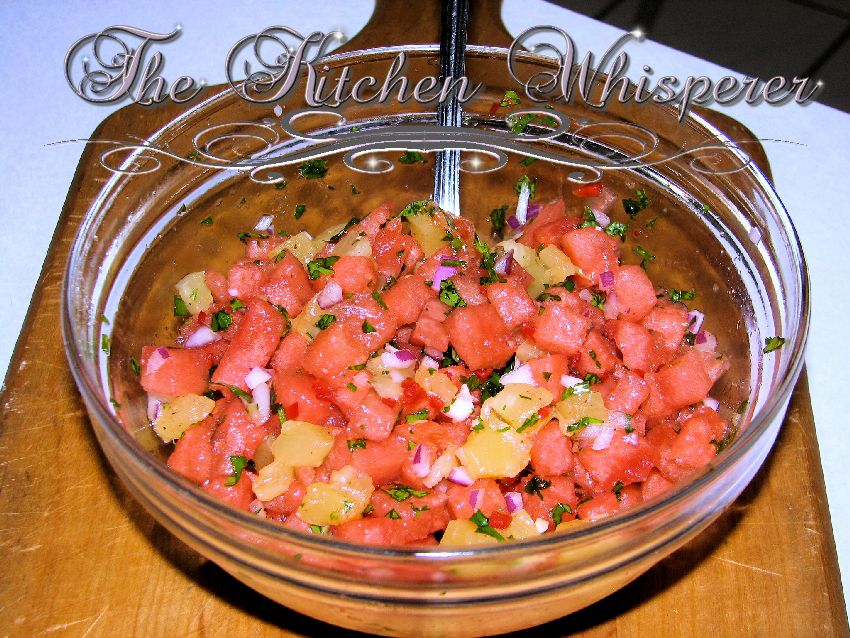 Pin to save this Watermelon Pineapple Salsa