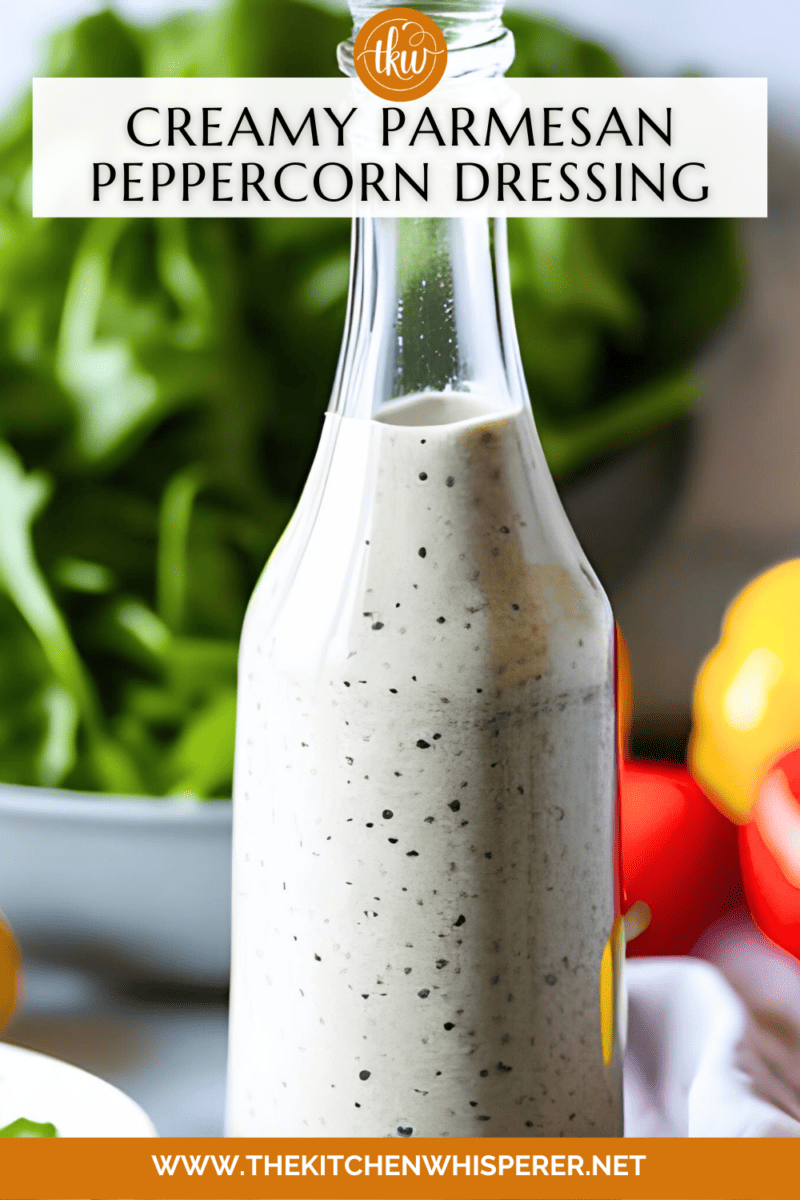 Restaurant-style creamy parmesan peppercorn dressing that is perfect for salads and dips! find out the secret ingredient that makes this a 5-star dressing! Creamy Parmesan Peppercorn Dressing, restaurant dressing, creamy cheese dressing, parmesan pepper dip, salad dressing, veggie dip