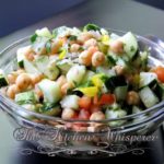 This Cucumber Chickpea Summer Salad is perfect for a cookout, as a side dish or as a main dish on a warm evening! Want protein, this is amazing with shrimp and chicken!