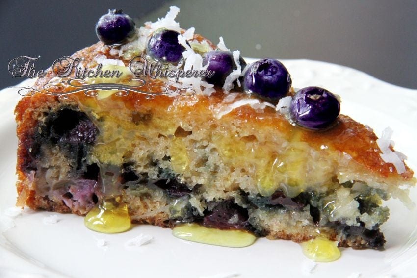 Blueberry Lemon Coconut Sunburst Coffeecake with Lemon Glaze1
