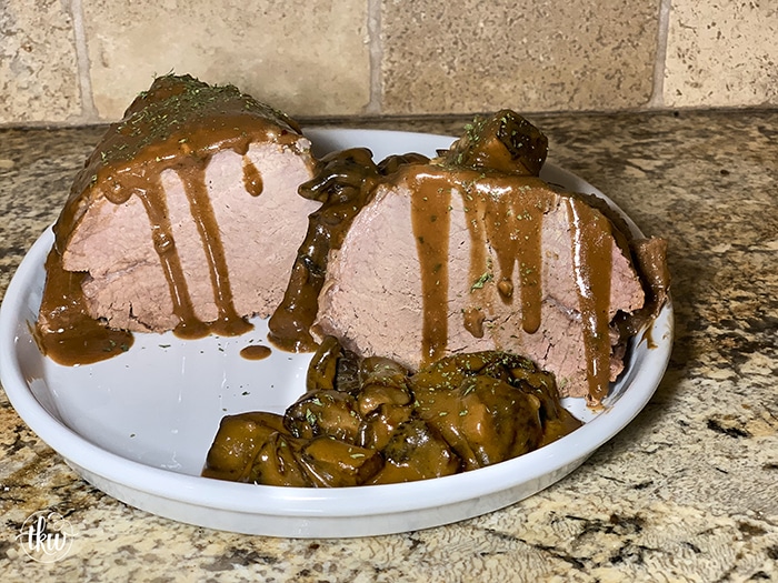 Crock Pot Eye of Round with Mushroom & Onion Gravy