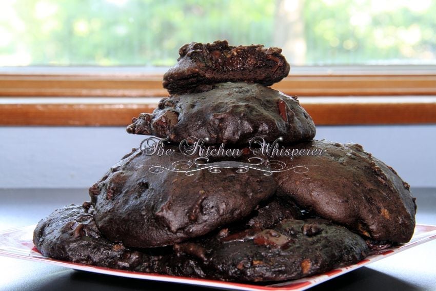 Soft and Chewy Triple Chocolate Drop Zucchini Cookies2