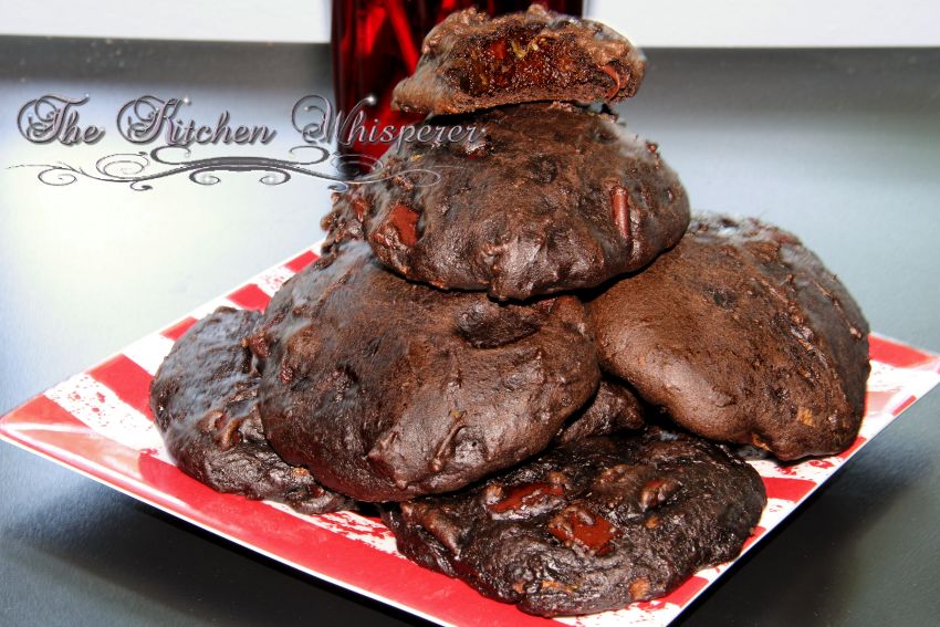 Soft and Chewy Triple Chocolate Drop Zucchini Cookies4