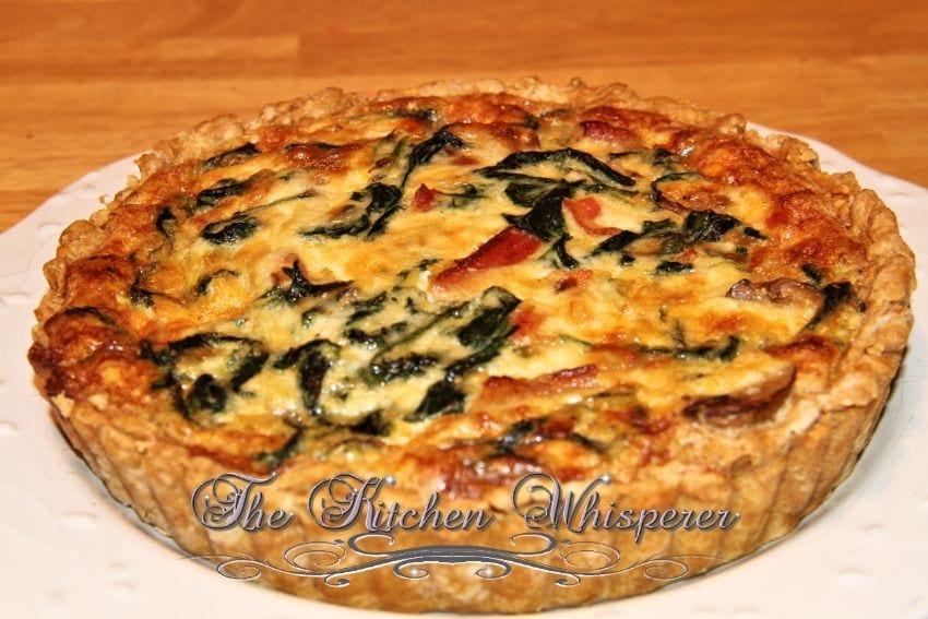 Bacon Mushroom Florentine Quiche with Olive Oil Savory Crust2