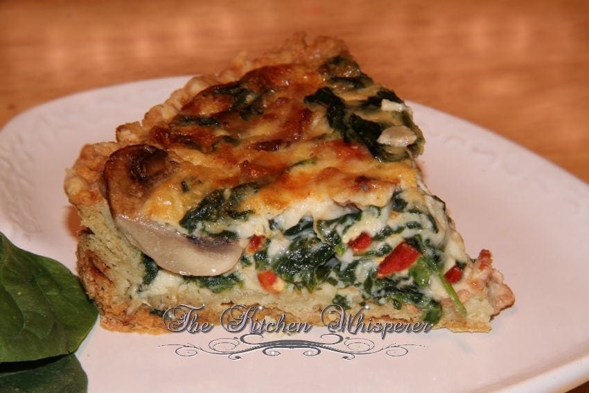 Bacon Mushroom Florentine Quiche with Olive Oil Savory Crust4