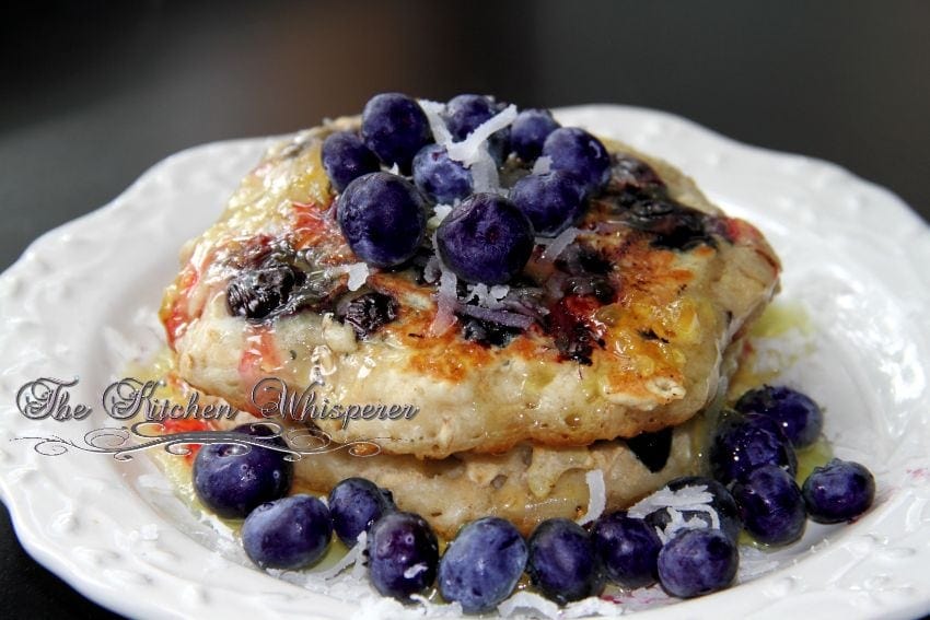 Coconut Oat Blueberry Pancakes1