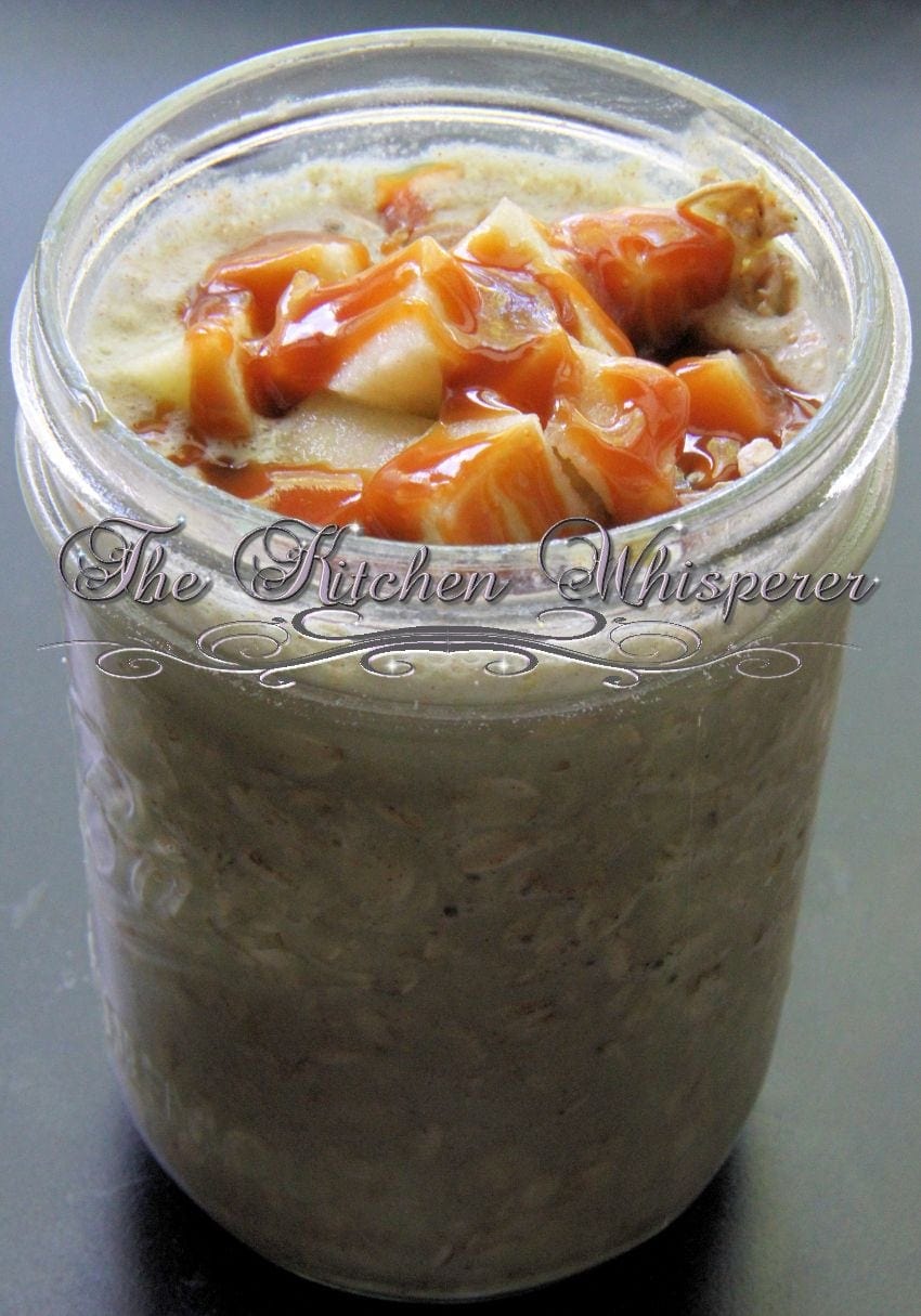 Protein Packed Caramel Apple Refrigerator Oatmeal