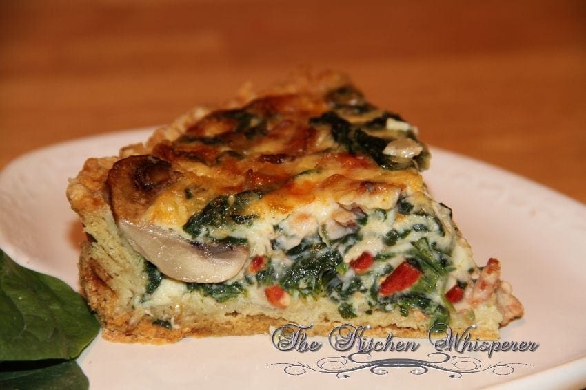 Bacon Mushroom Florentine Quiche with Olive Oil Savory Crust3