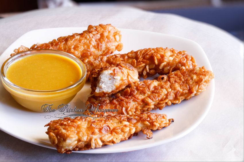 Cereal or Chip crusted Crispy Crunchy Crusted Chicken Fingers