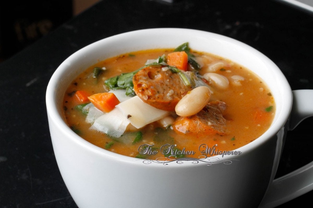 Tuscan White Bean & Sausage Spinach Soup3