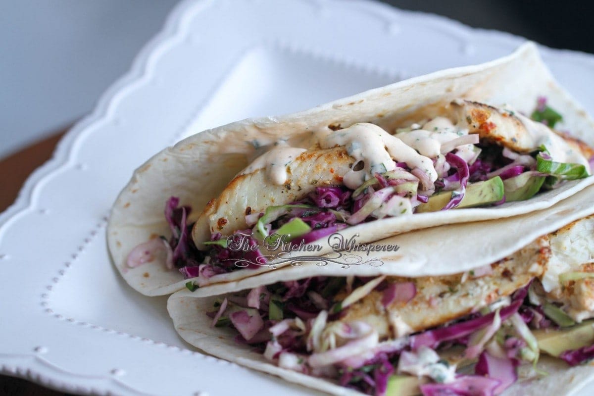 Grilled Fish Tacos with Baja Cream Sauce4