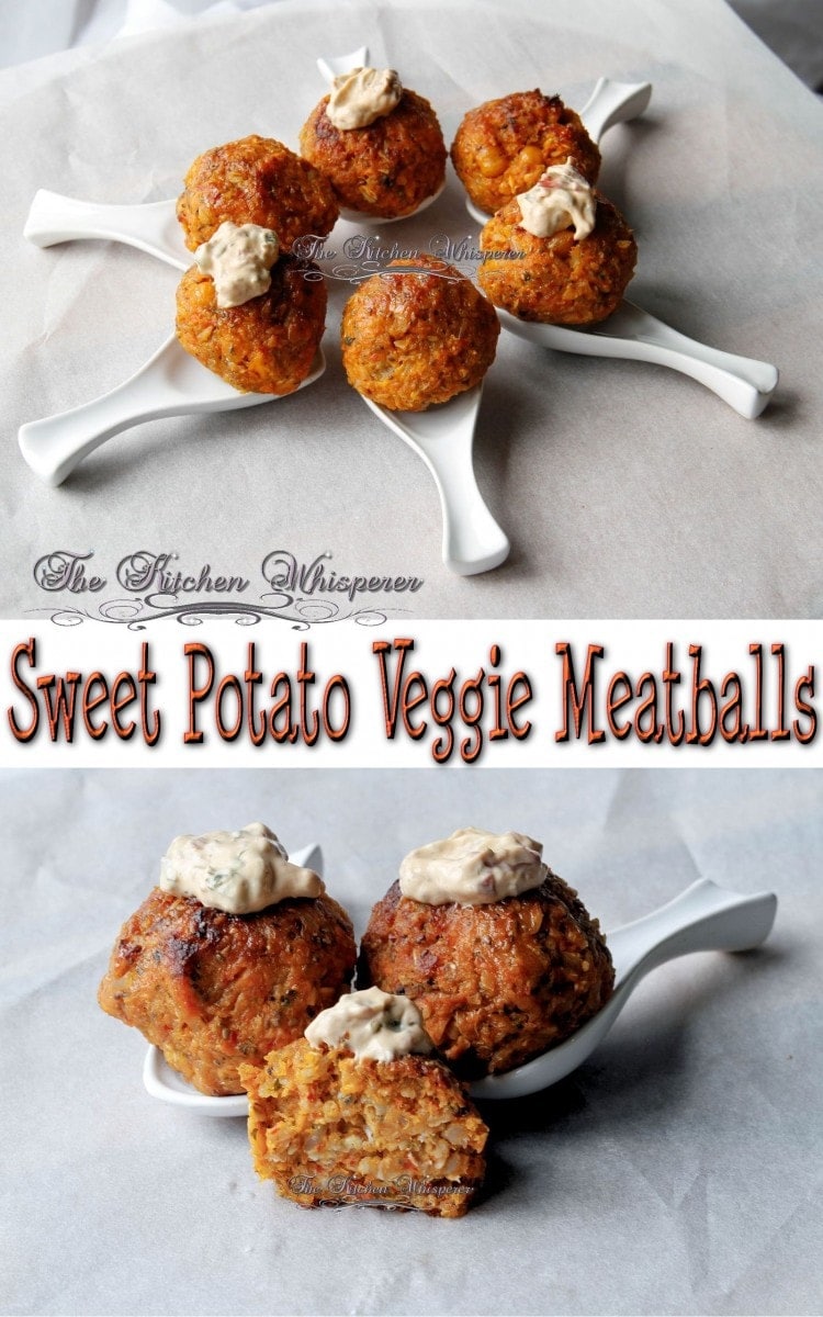 Sweet Potato Veggie Meatballs Collage