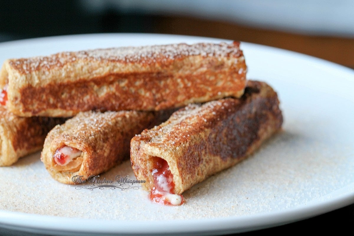 Cheesecake Fruit Filled French Toast Roll Ups