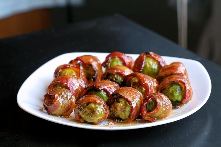 The best holiday appetizers! Bacon wrapped Brussels Sprouts!