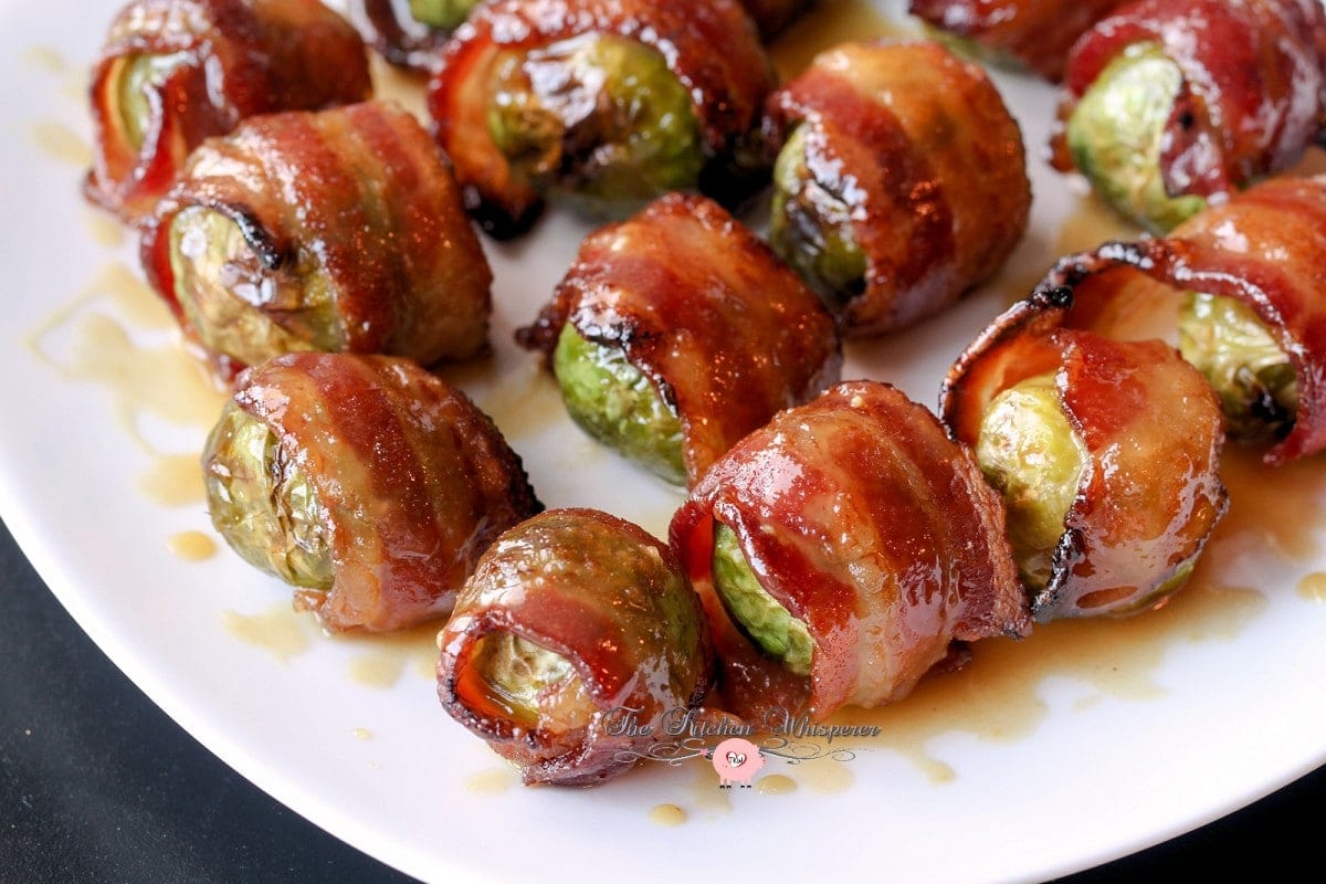 Candied Bacon Wrapped Brussels Maple Dijon5