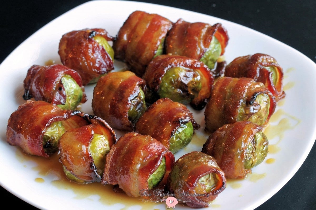 Candied Bacon Wrapped Brussels Maple Dijon9