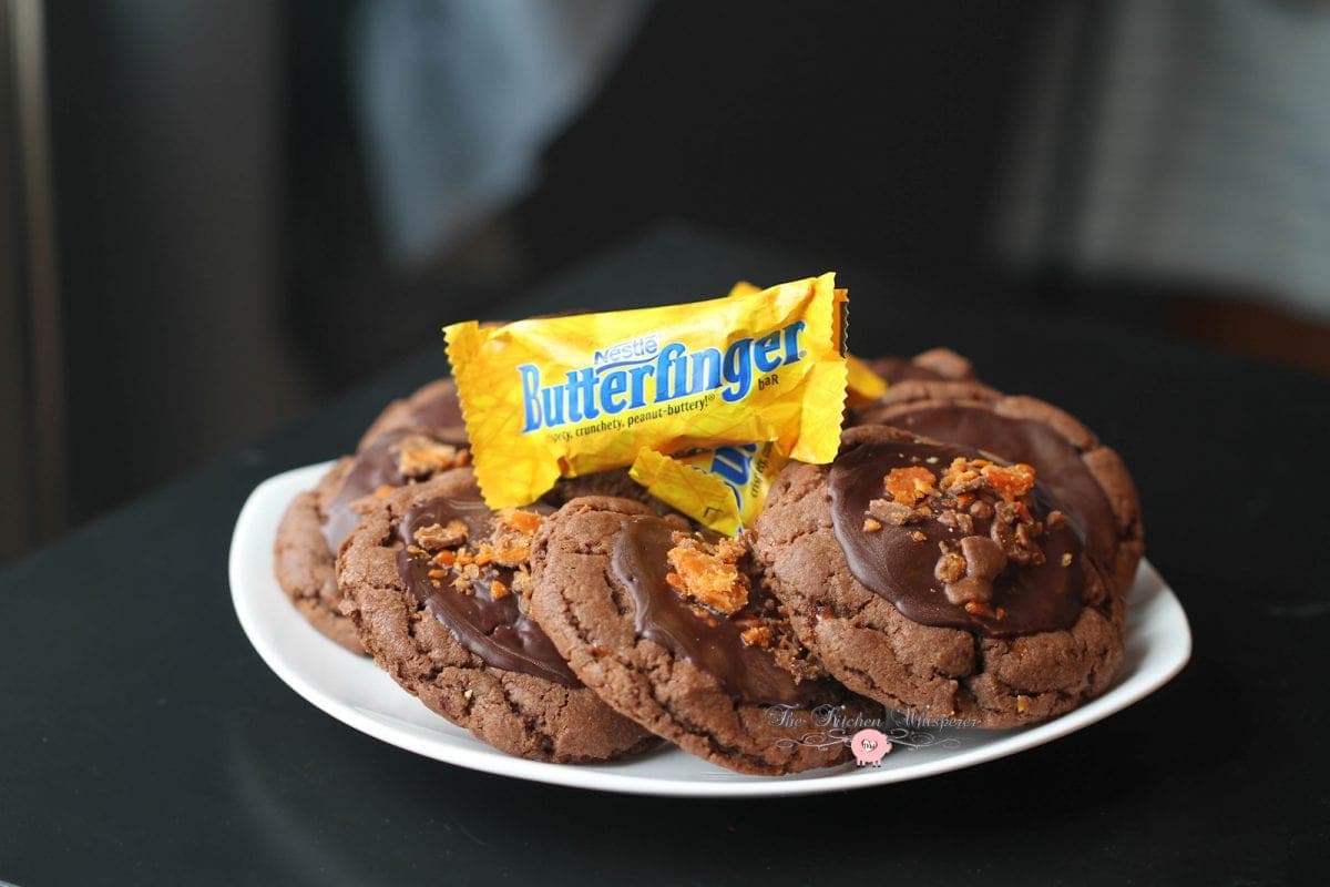 Chocolate Cookie Butter Cookies with Butterfinger Crumbles4