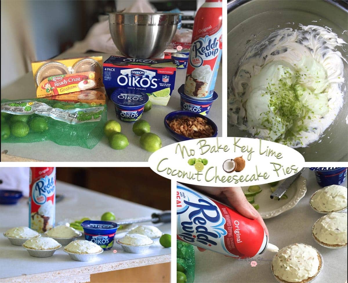 No Bake Key Lime Coconut Cheesecakes Collage2