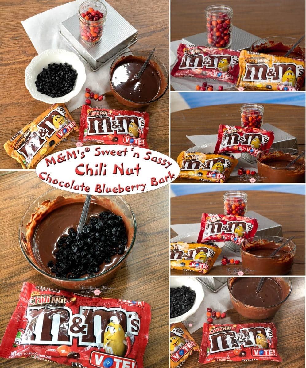 Sweet & Sassy Chocolate Chili M&M Bark Collage1