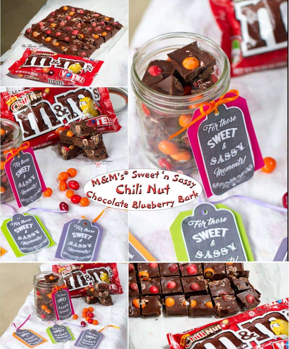 Sweet & Sassy Chocolate Chili M&M Bark Collage2