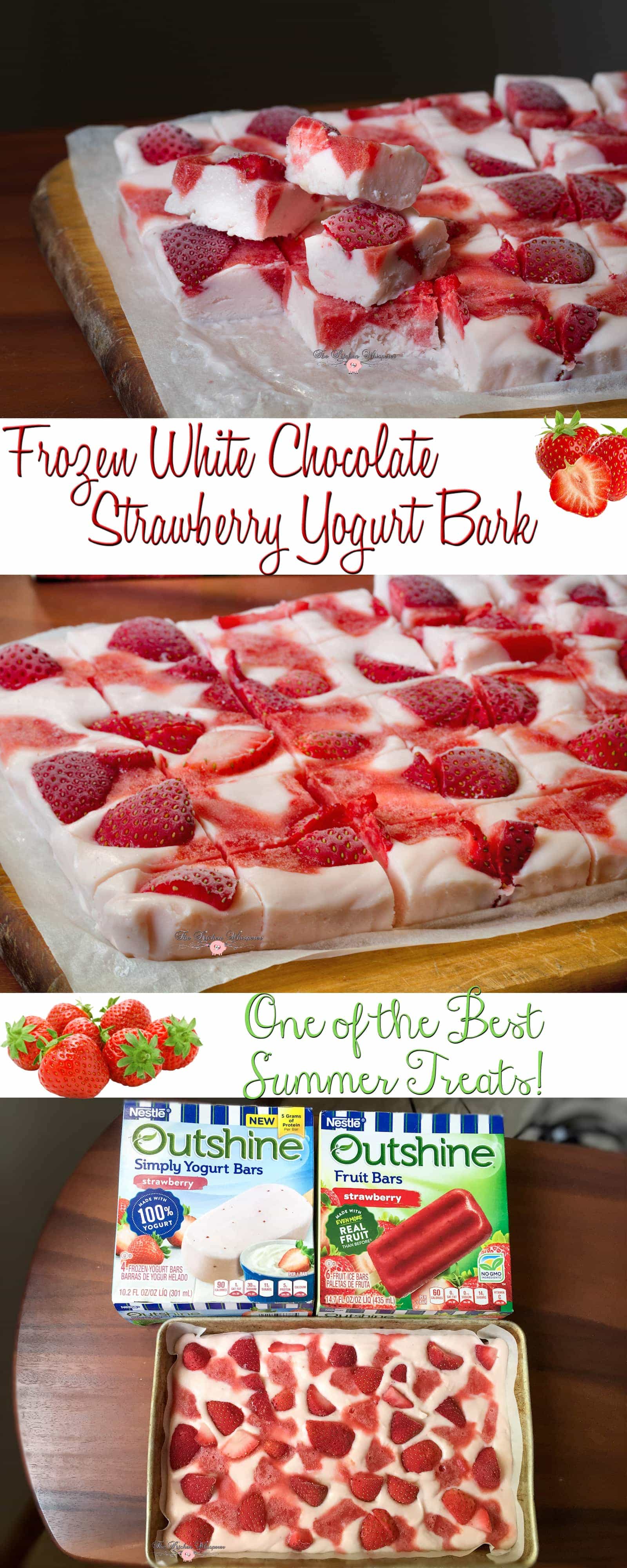 Frozen White Chocolate Strawberry Yogurt Bark Collage1