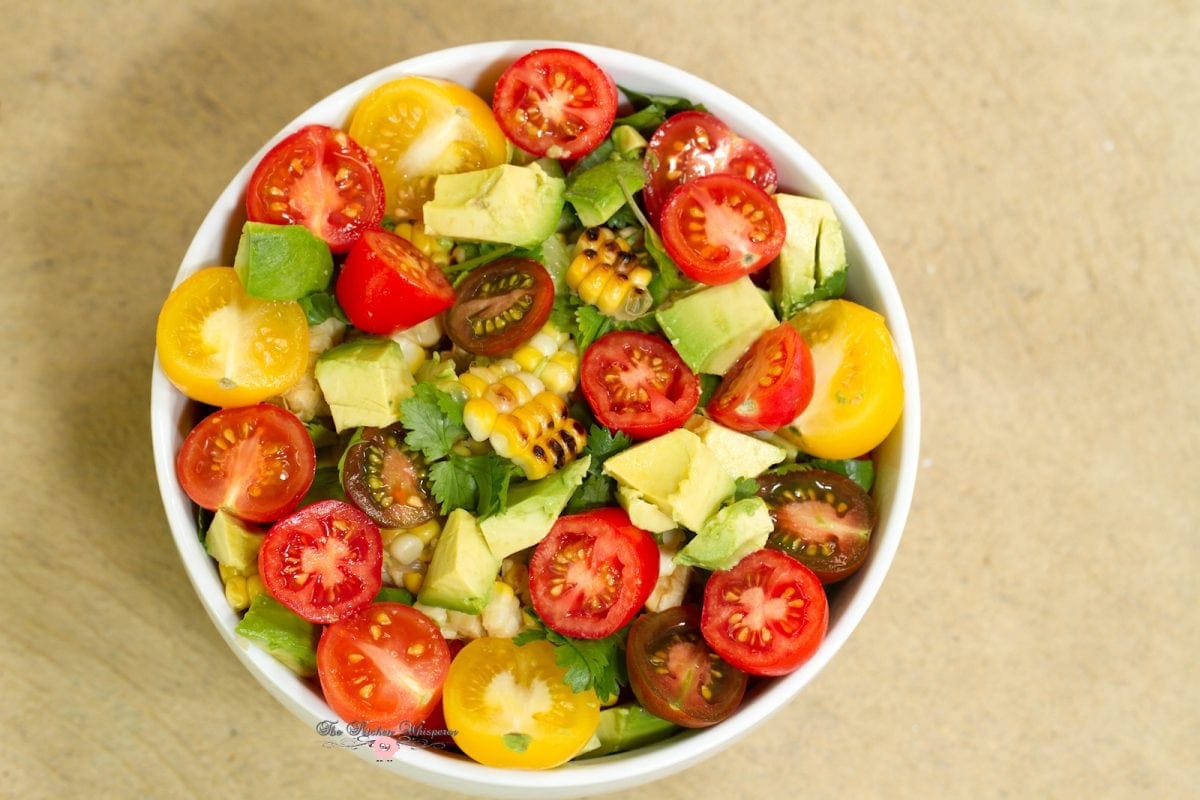 Rainbow Tomato Roasted Corn Summer Quenching Salad11a