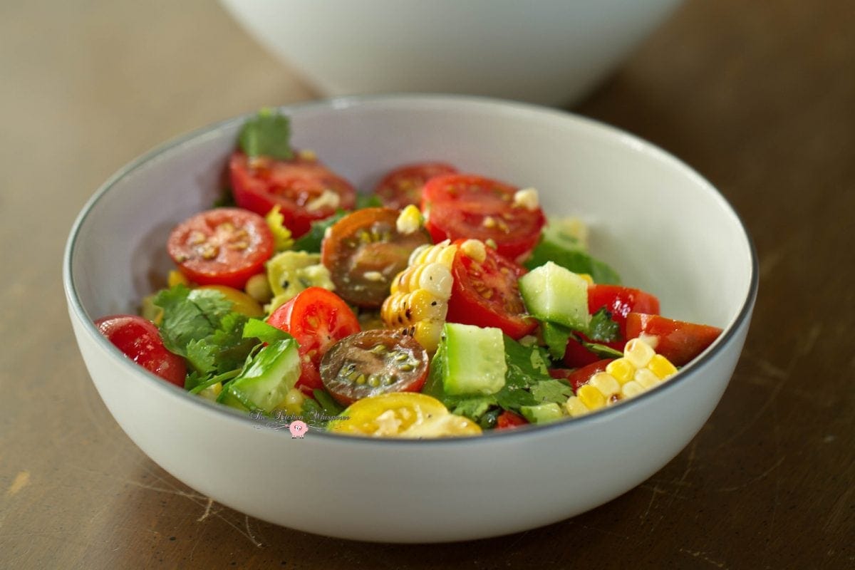 Rainbow Tomato Roasted Corn Summer Quenching Salad16