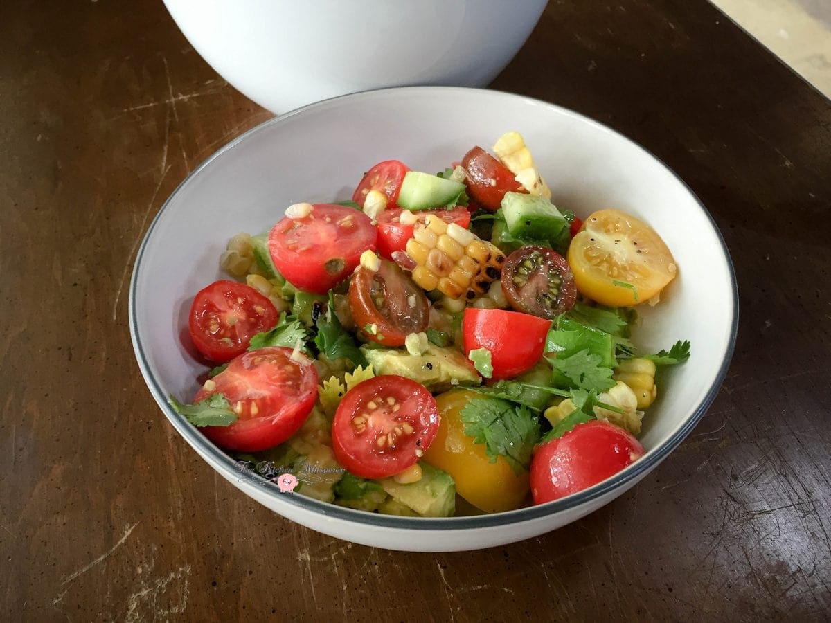 Rainbow Tomato Roasted Corn Summer Quenching Salad5