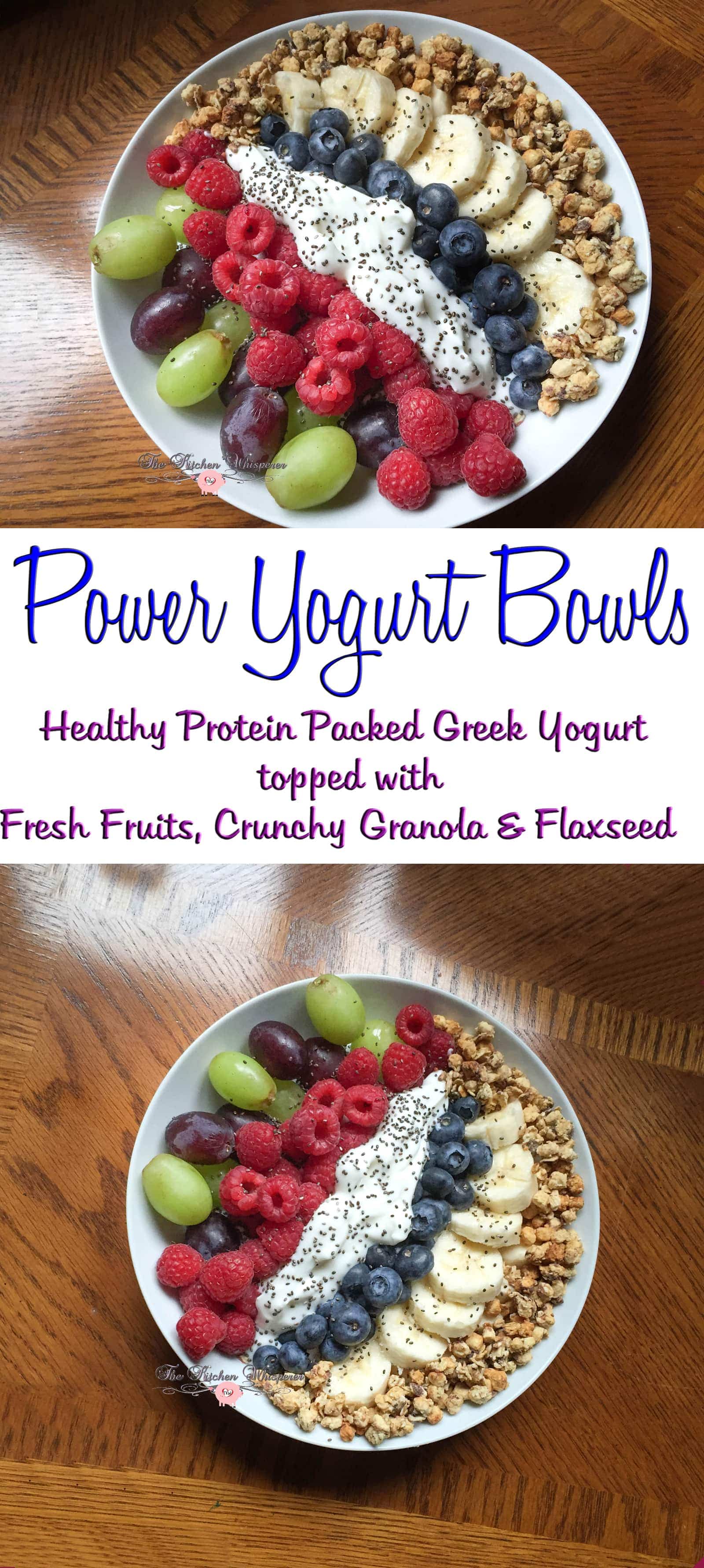 Berry Grape Power Yogurt Bowls Collage