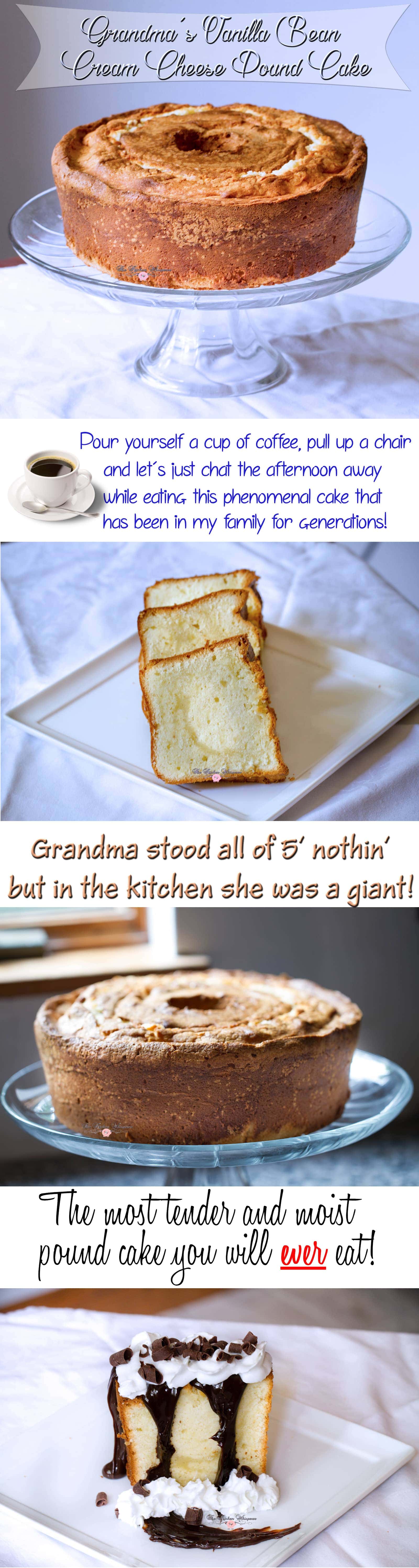 Grandma's Vanilla Bean Cream Cheese Pound Cake Collage
