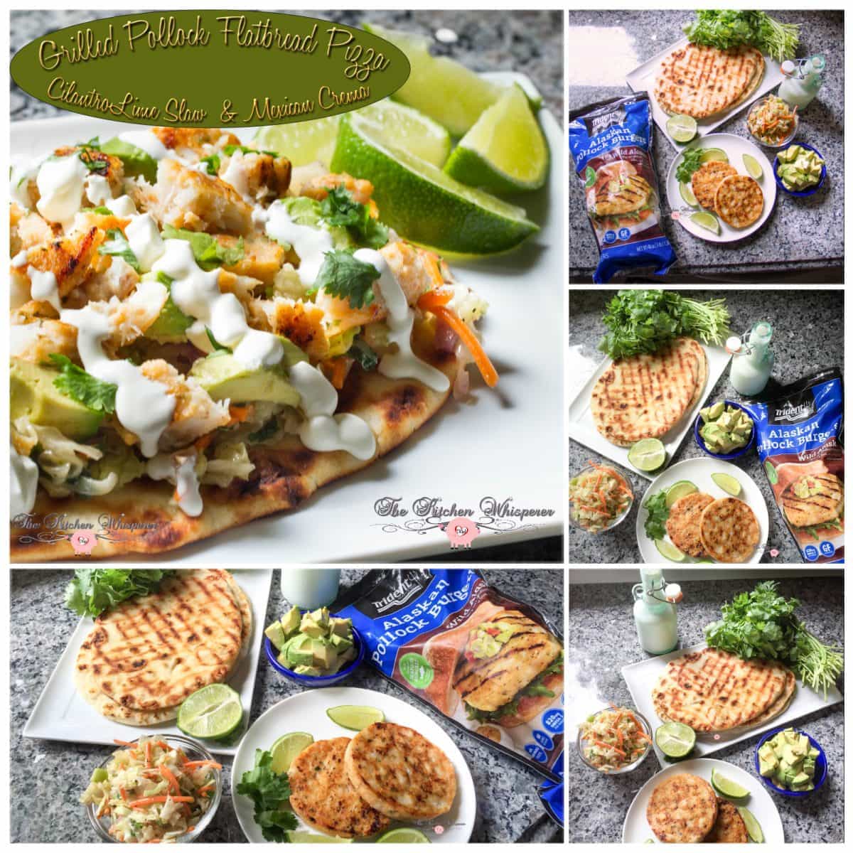 Grilled Pollack Flatbread Pizza Collage
