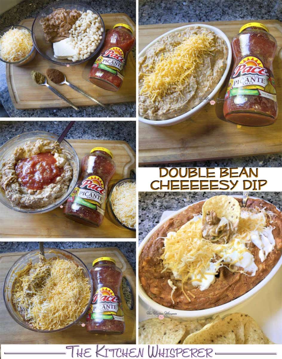 double-bean-cheeesy-dip-collage