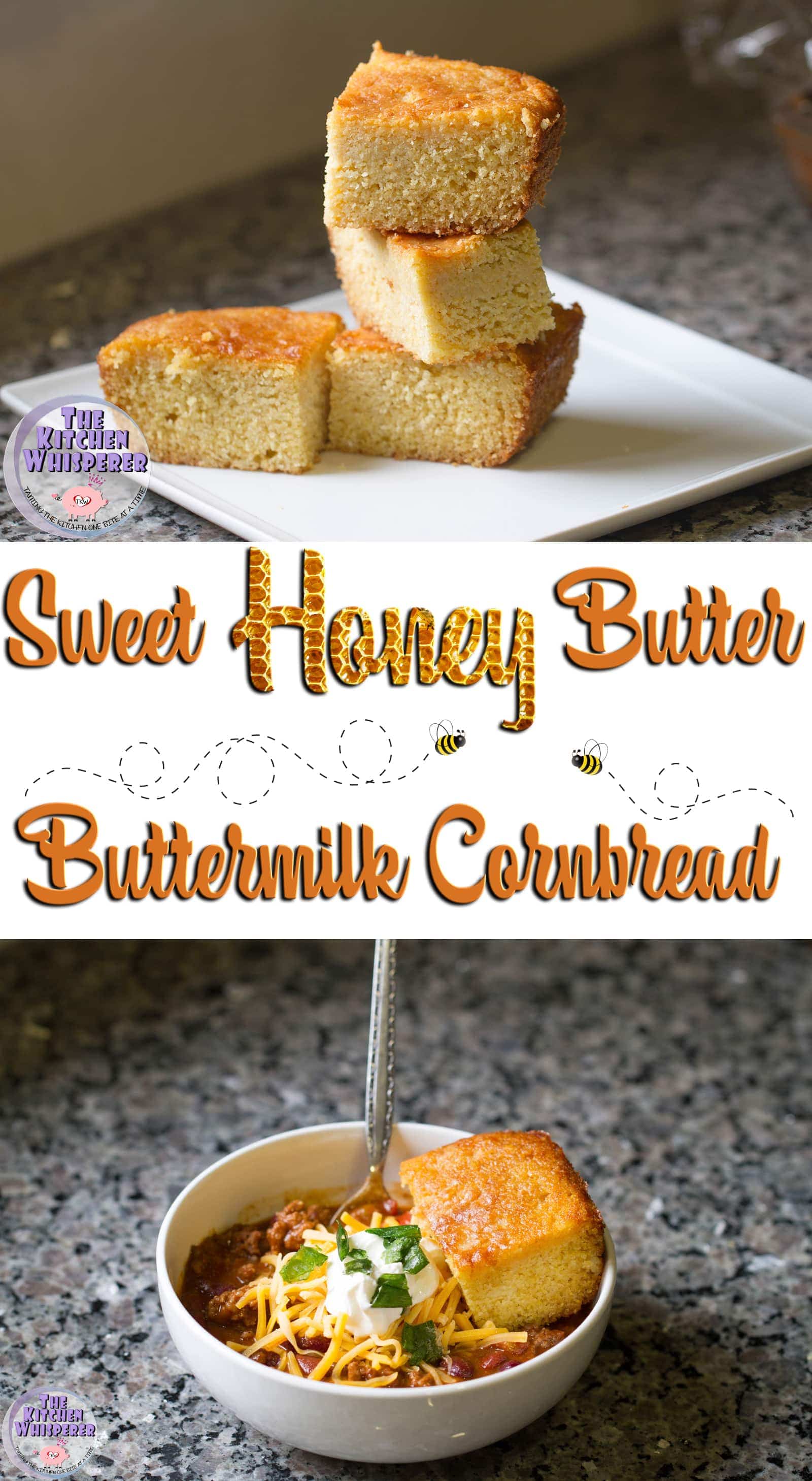 Sweet Honey Butter Buttermilk Cornbread