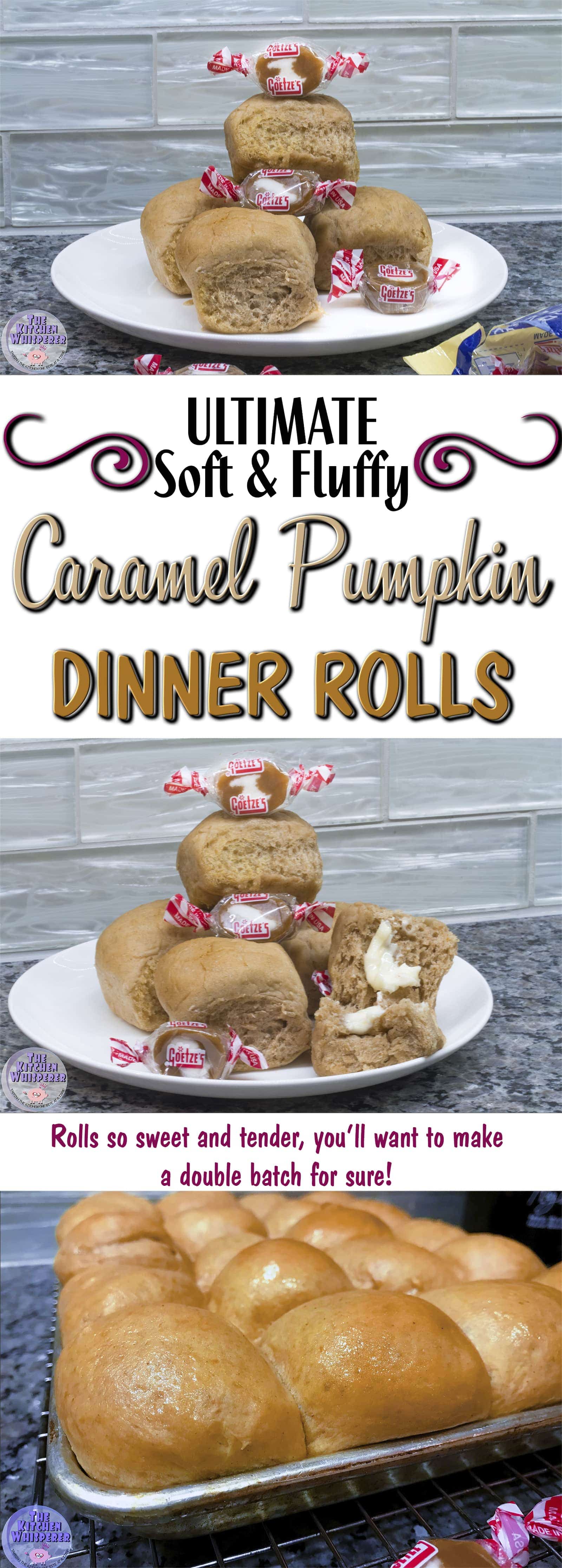 Caramel Pumpkin Dinner Rolls featuring Goetze's Vanilla Caramel Creams®