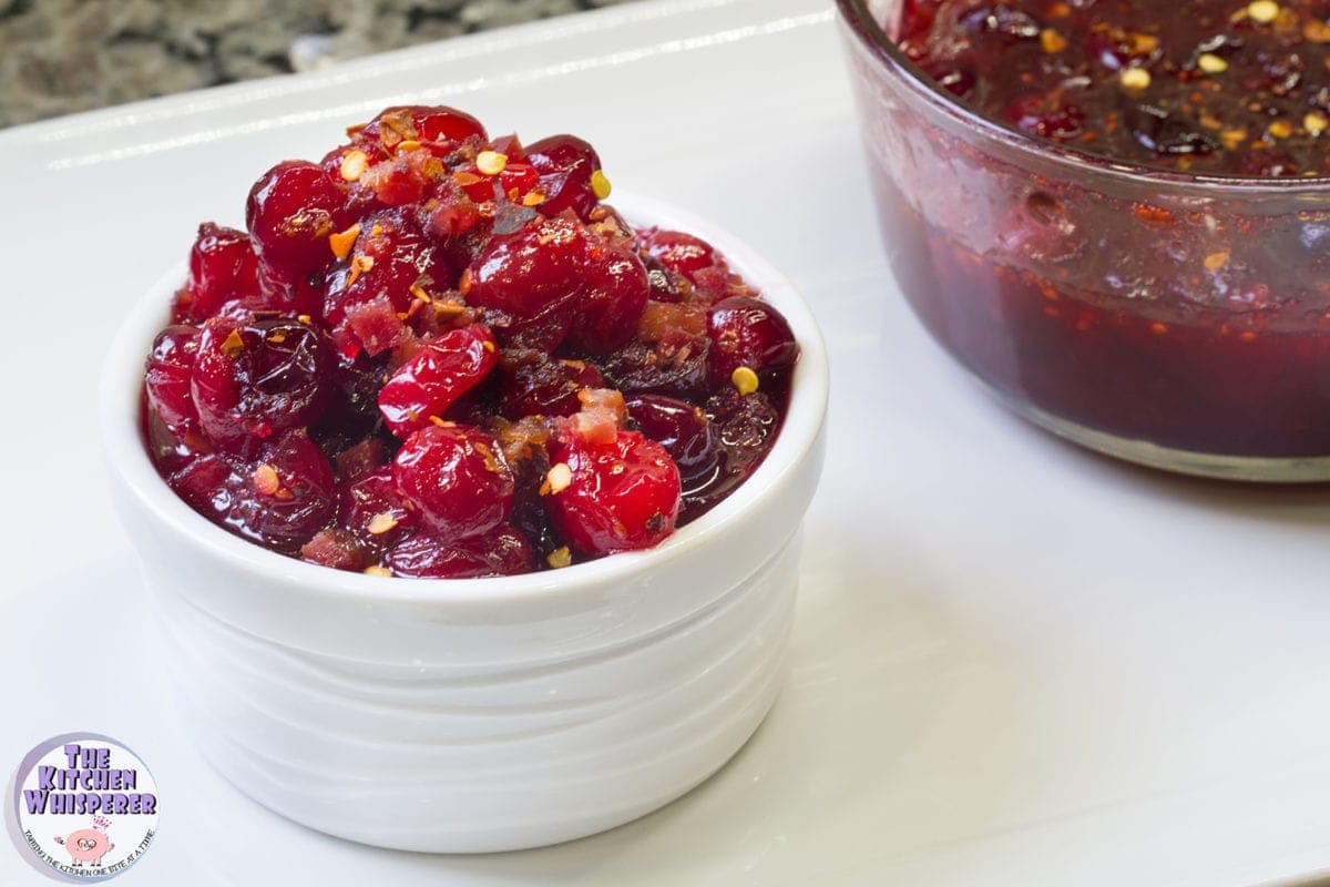 The best Cranberry Relish v2.0 - The Adult Version: Cranberry Relish with Bacon Bourbon and Red Pepper