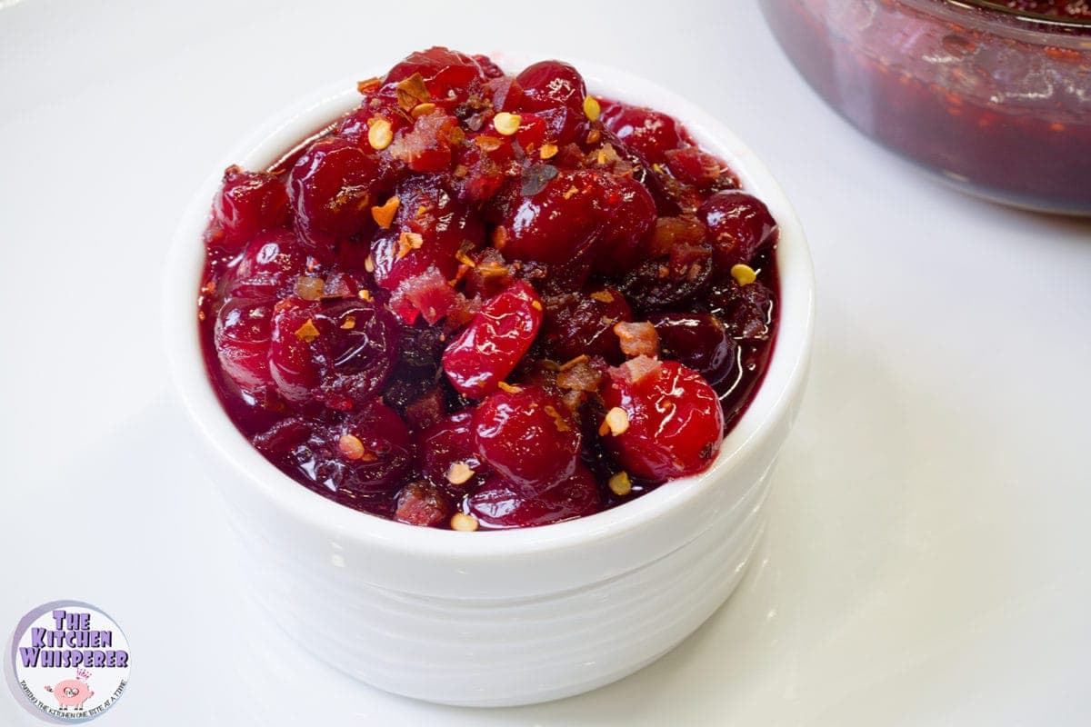 The best Cranberry Relish v2.0 - The Adult Version: Cranberry Relish with Bacon Bourbon and Red Pepper