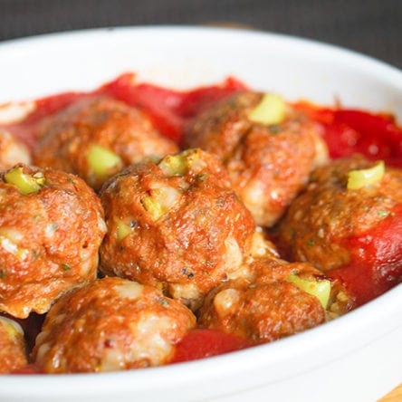 Spicy Three Meat Banana Pepper Meatballs