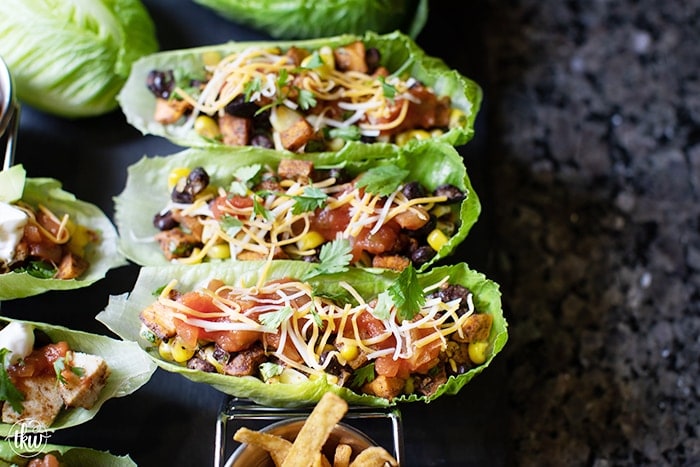 Pin to save these DELICIOUS Sweet Potato Chipotle Roasted Vegetable Tacos with optional chicken!