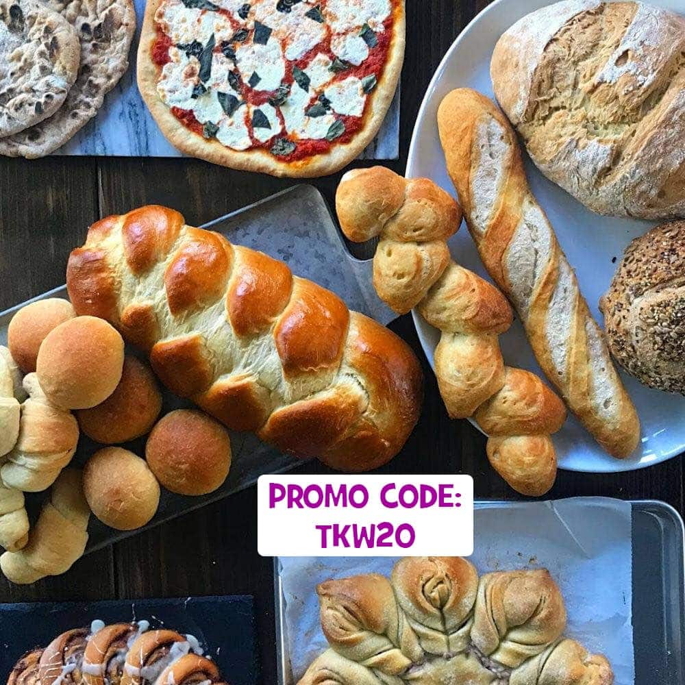 Use code TKW20 to save $20 off a 13-course Online Bread Baking School! https://bakerbettie.com/course/bread-school-essentials/ #bread #breadbaking