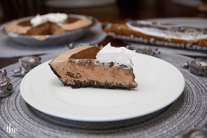 Pin to save this Creamy, Dreamy and Decadent Frozen Chocolate Caramel Pie recipe!