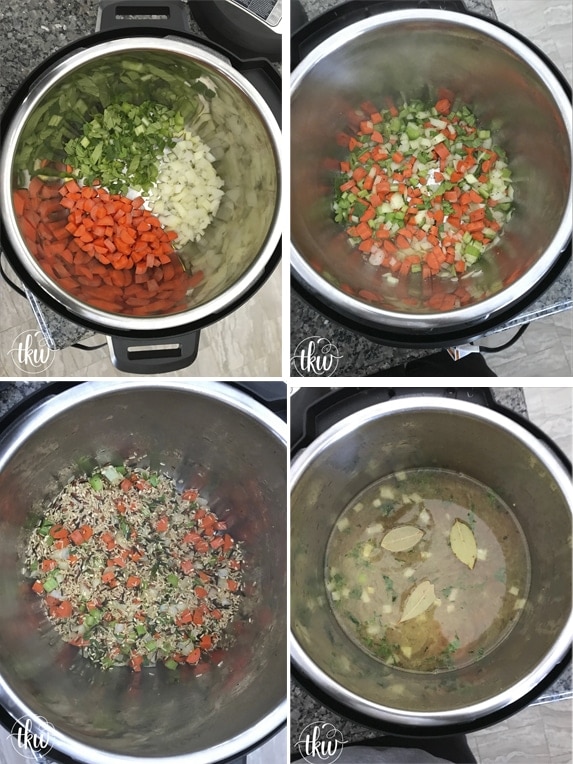 Pin to save this Family Favorite Instant Pot Hearty Chicken, Veggies and Wild Blend Rice Soup recipe