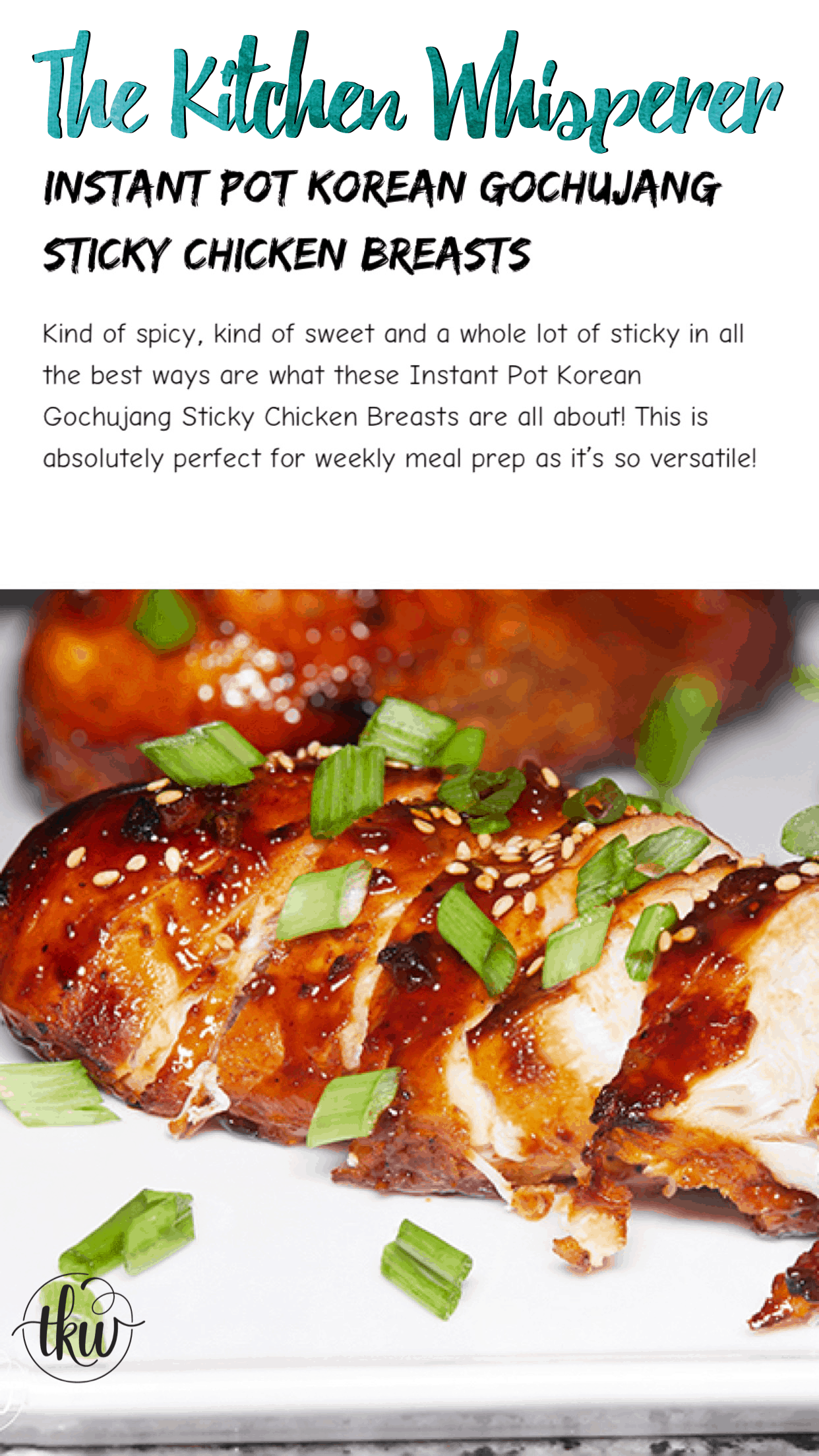 Pin to save this Instant Pot Korean Gochujang Sticky Chicken Breast Recipe