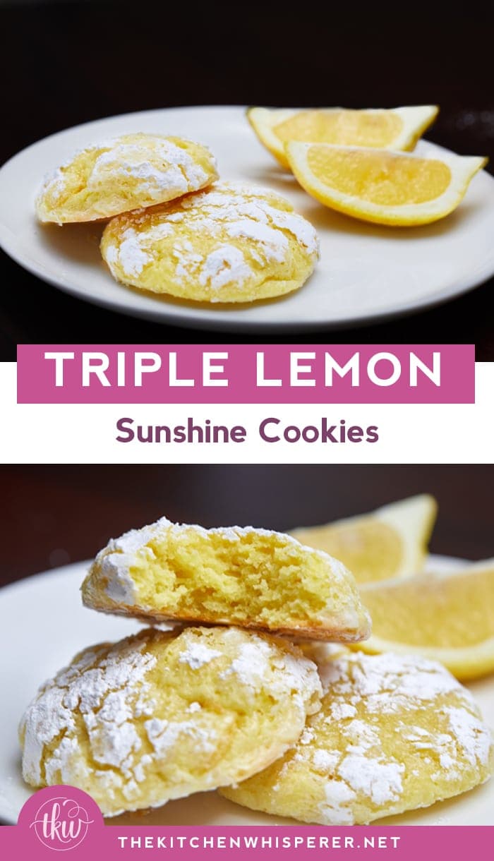 Pin to save these Triple Lemon Sunshine Cookies as they will be your warm weather favorite cookie!