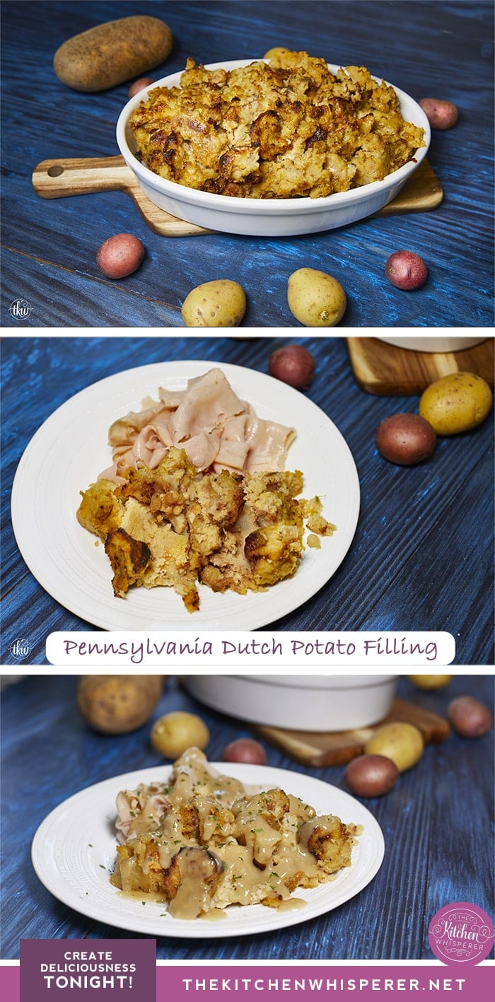 This classic PA Dutch Potato Dressing is the perfect side dish to any holiday or Sunday supper! Just a few simple ingredients are all you need to quickly have this be a family favorite for generations to come!