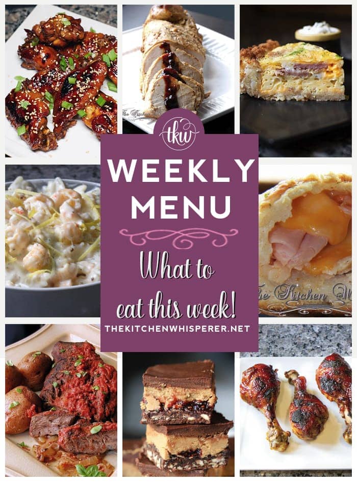 These Weekly Menu recipes allow you to get out of that same ol’ recipe rut and try some delicious and easy dishes! This week I highly recommend making the PB&J Crack bars the Tater Tot breakfast pie, and the Lemon Langistino pasta!
