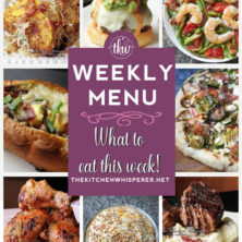 These Weekly Menu recipes allow you to get out of that same ol’ recipe rut and try some delicious and easy dishes! This week I highly recommend making the Butternut Squash Parmesan Gratin, the Roasted Brussels Sprouts with Prosciutto Pizza with Balsamic Drizzle, and the Butterscotch Pudding Cream Pie with Toffee Crunch!
