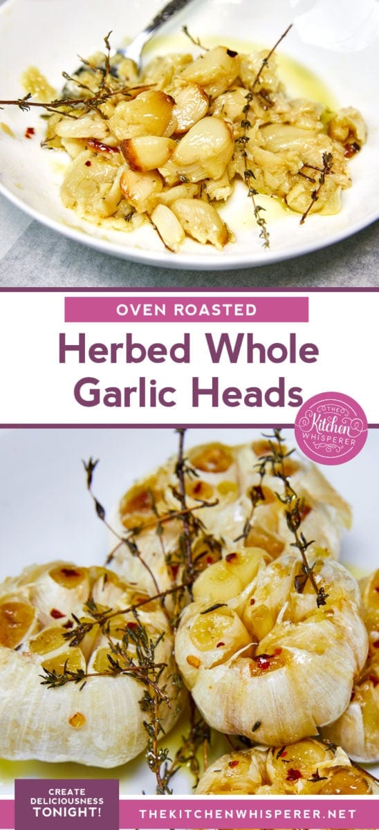 Give your dishes an incredible chef-inspired depth of flavor by adding herbed roasted garlic cloves. Buttery, sweet, melt-in-your-mouth garlic deliciousness that is perfect for dips, sauces, meats, pizza and as a spread. Plus it's SUPER EASY!
