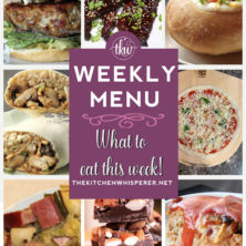 These Weekly Menu recipes allow you to get out of that same ol’ recipe rut and try some delicious and easy dishes! This week I highly recommend making the Toasted Almond Bark with Caramel and Sea Salt, the ourdough Hand-Tossed Pizza, and the pinach & Feta Stuffed Chicken Burgers!