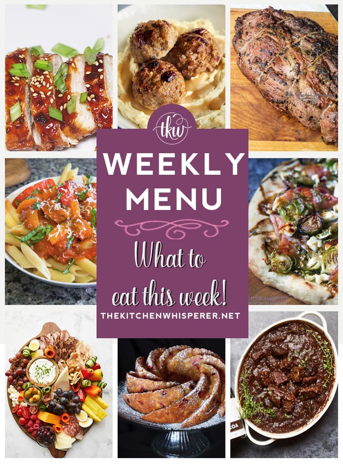 These Weekly Menu recipes allow you to get out of that same ol’ recipe rut and try some delicious and easy dishes! This week I highly recommend making the Nettie's Orange Cranberry Cake, the Gobbler Meatballs with Mashed Potatoes & Gravy, and the Ultimate Roast Beef Tenderloin!