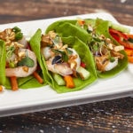 Chilled Shrimp Wrap with Spicy Peanut Sauce